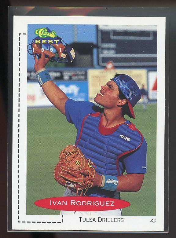 1991 classic/best #136 IVAN RODRIGUEZ texas rangers minor league ROOKIE card Image 1