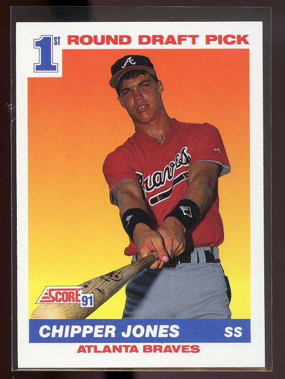 1991 score #671 CHIPPER JONES atlanta braves ROOKIE card Image 1