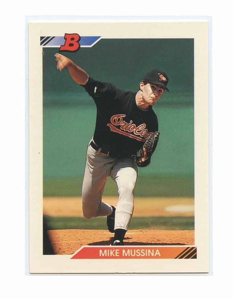 1992 Bowman #612 Mike Mussina Baltimore Orioles Rookie Card Image 1