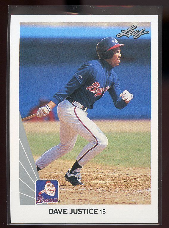 1990 leaf #297 DAVE JUSTICE atlanta braves ROOKIE card Image 1