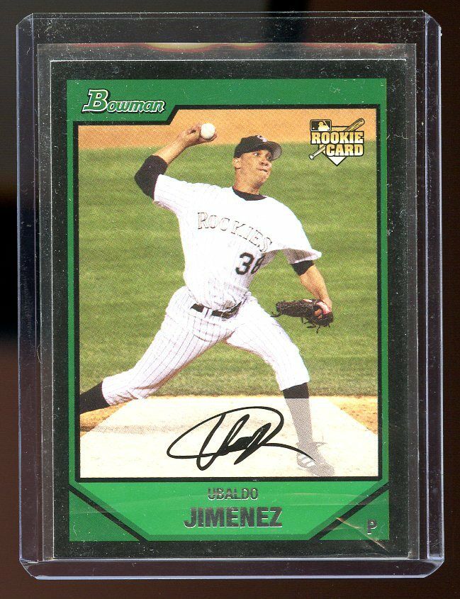 2007 Bowman #206 Ubaldo Jimenez Colorado Rockies Rookie Card Image 1