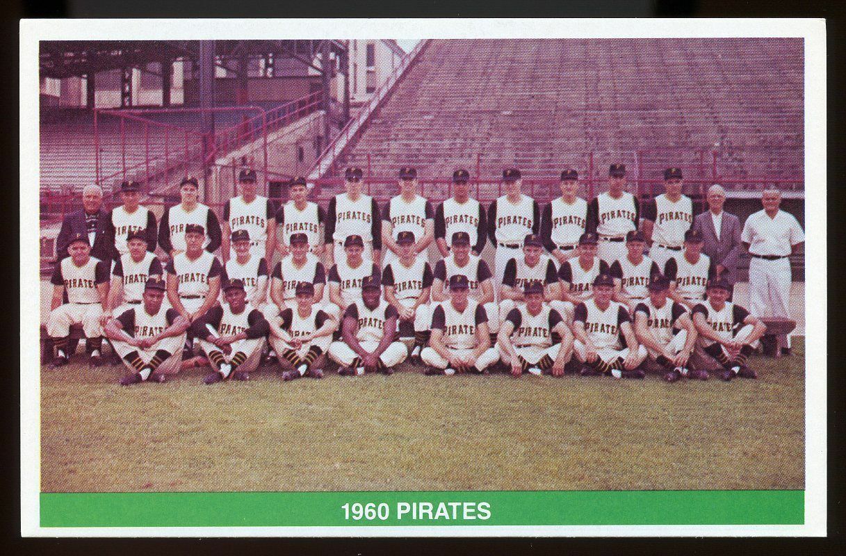 1984 TCMA Greats #18 Danny Murtaugh /1960 Pirates Team Card Over 4x6 Card  Image 1