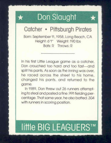 1991 More Little Big Leaguers Don Slaught Pirates Little League Photo Image 2