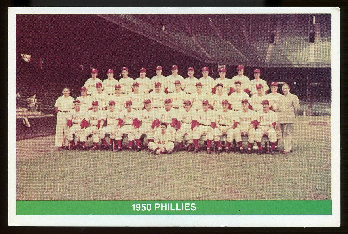 1984 TCMA Greats #20 Eddie Sawyer /1950 Phillies Team Player 4x6 Card  Image 1