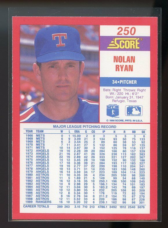 1981 1990 Texas Rangers Baseball Cards 