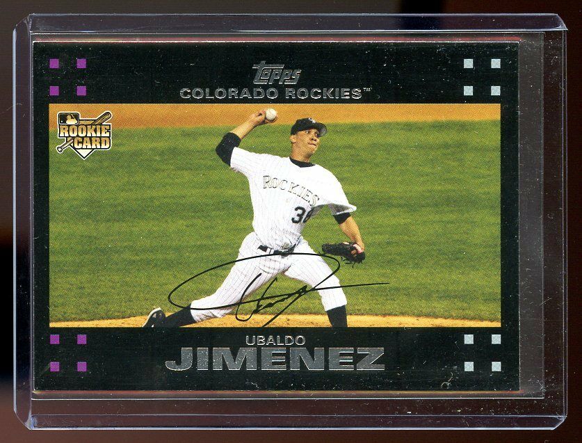 2007 Topps #296 Ubaldo Jimenez Colorado Rockies Rookie Card Image 1