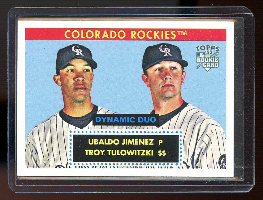 2007 Topps Dynamic Duo #DD10 Ubaldo Jimenez Troy Tulowitzki Rockies Rookie Card Image 1