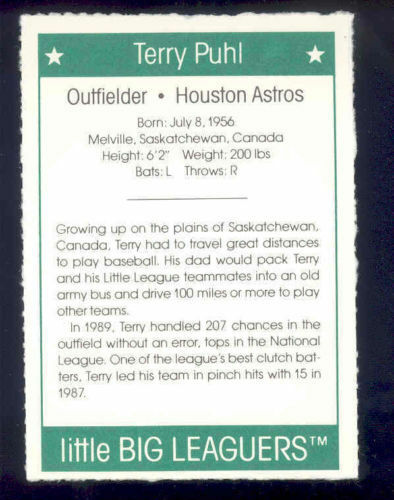 1991 More Little Big Leaguers Terry Puhl Astros Little League Photo Image 2