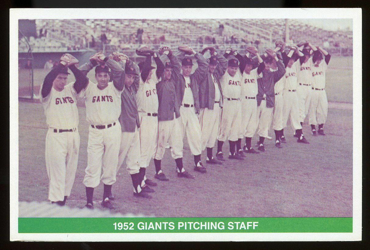 1984 TCMA Greats #32 1952 Giants Pitchg Staff Player 4x6 Card  Image 1