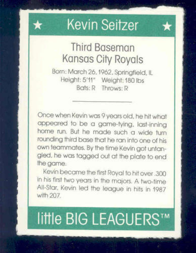 1991 More Little Big Leaguers Kevin Seitzer Royals Little League Photo Image 2