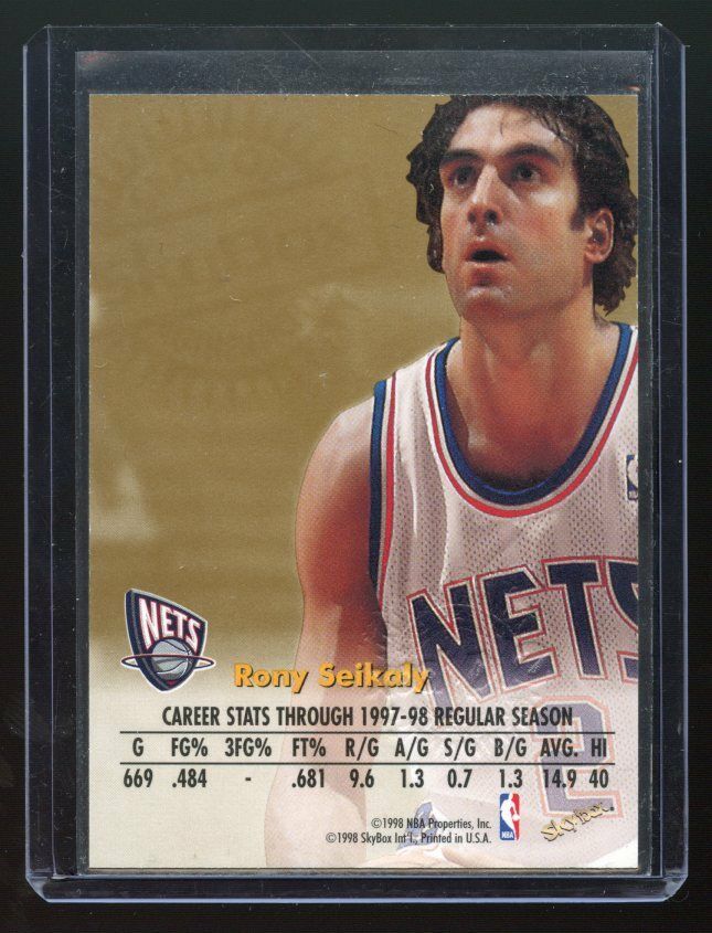 1998-99 SkyBox Premium Autographics #111 Rony Seikaly New Jersey Nets Autograph Image 2