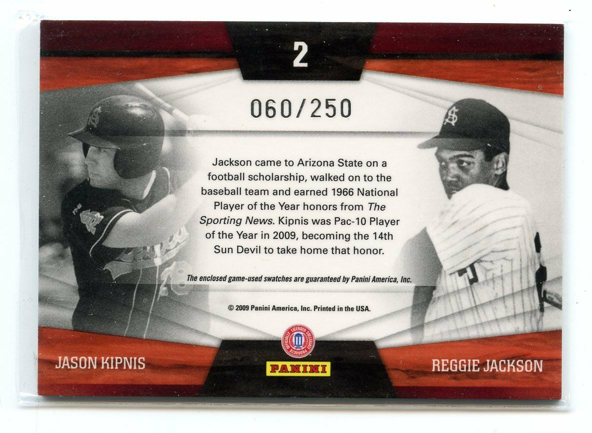 2009 Elite Extra Edition Back to Back Materials #2 Kipnis Reggie Jackson /250 Image 2