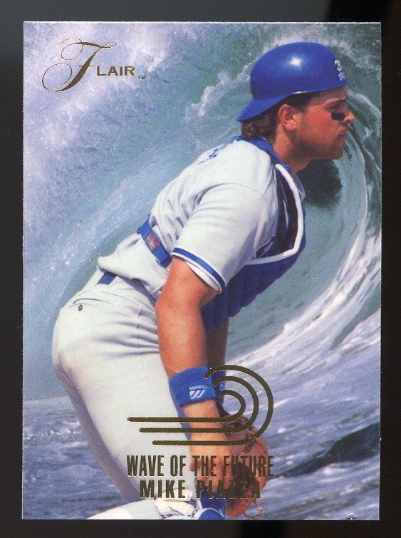 1993 flair wave of the future #12 MIKE PIAZZA los angeles dodgers ROOKIE card Image 1