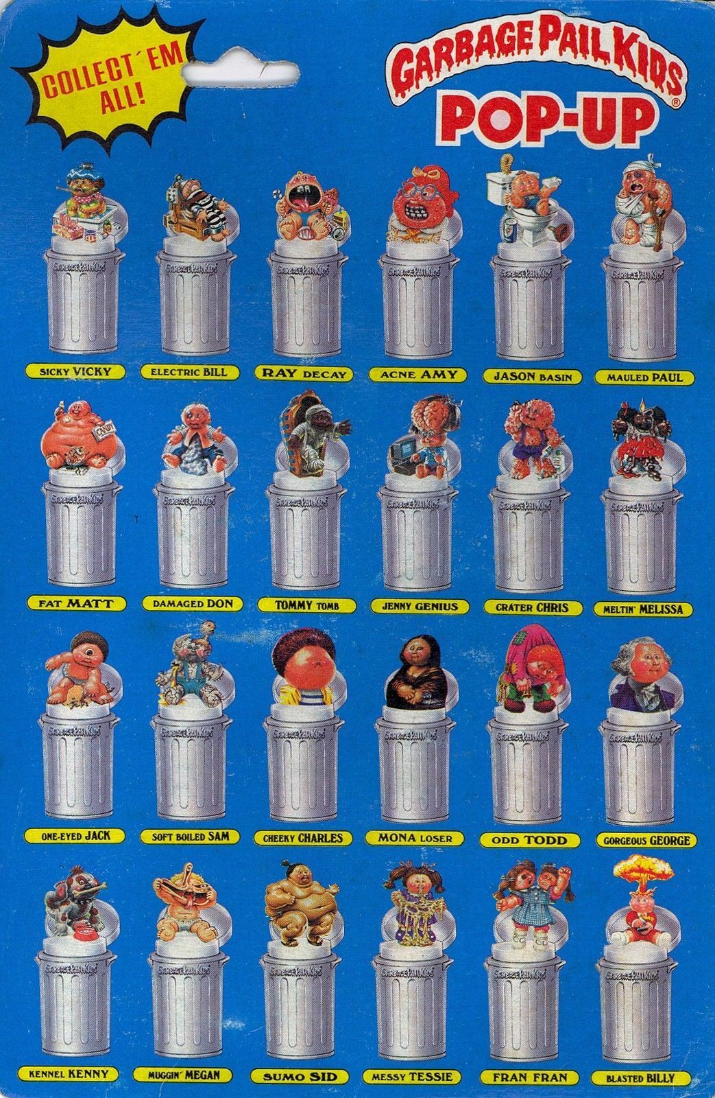 1985 Topps Imperial Toys GARBAGE PAIL KIDS MONA LOSER Pop-Up GPK Image 2