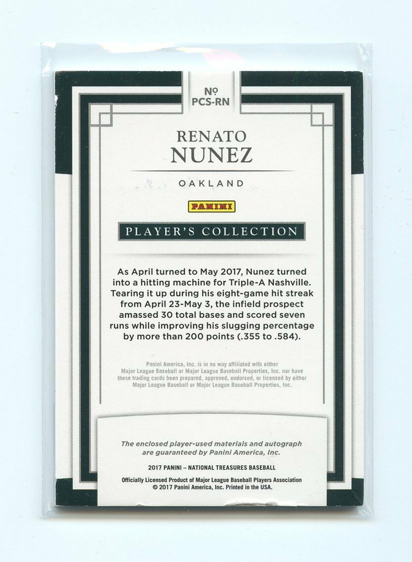 2017 National Treasures Player's Collection Renato Nunez Rookie Autograph /99 Image 2