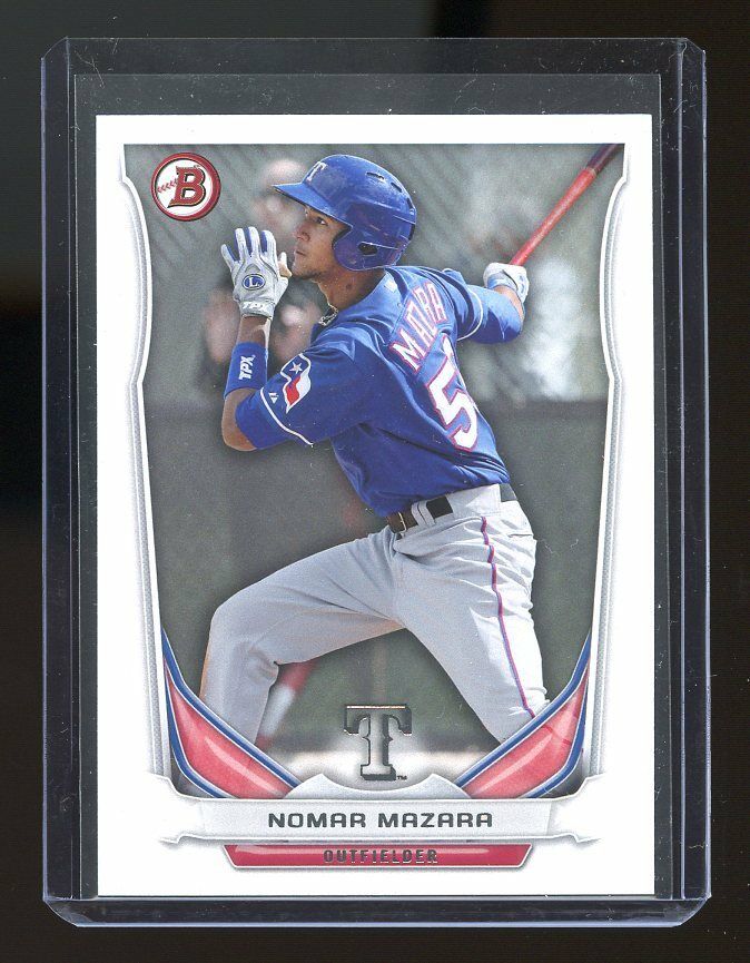 2014 Bowman Prospects #BP85 Nomar Mazara Texas Rangers Rookie Card Image 1