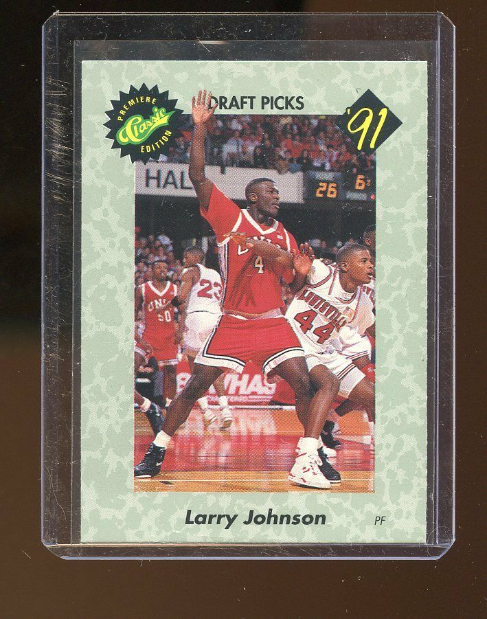 1991 Classic Draft Picks #1 Larry Johnson UNLV Rebels Rookie Card Image 1