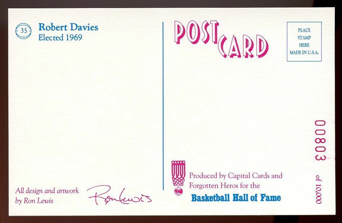 1992-93 Center Court #35 Robert Davies /10,000 Collectible Post Card Image 2