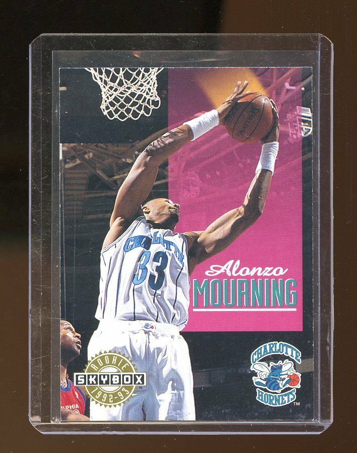 1992-93 Skybox #332 Alonzo Mourning Charlotte Hornets Rookie Card Image 1