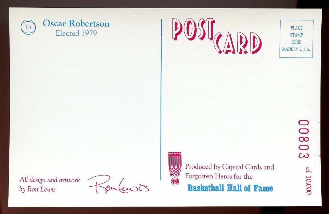 1992-93 Center Court #14 Oscar Robertson /10,000 Collectible Post Card Image 2