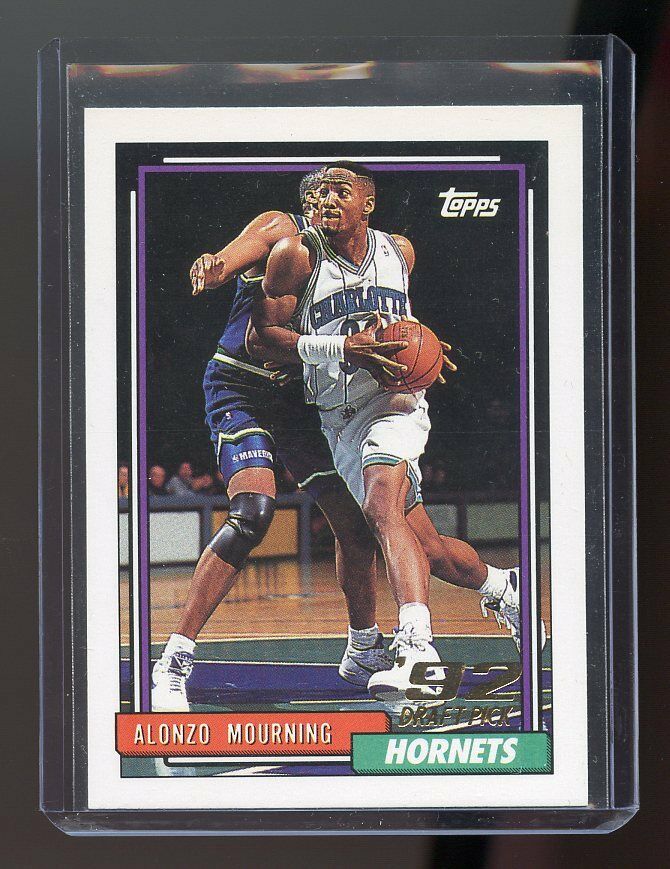 1992-93 Topps Draft Pick #393 Alonzo Mourning Charlotte Hornets Rookie Card Image 1