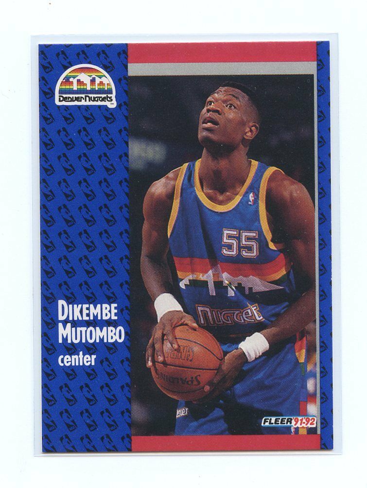 1991-92 Fleer 277 Dikembe Mutombo Denver Nuggets Rookie Card Image 1