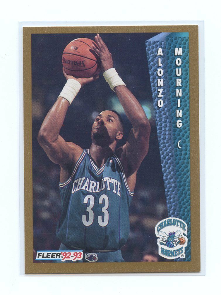 1992-93 Fleer #311 Alonzo Mourning Charlotte Hornets Rookie Card Image 1