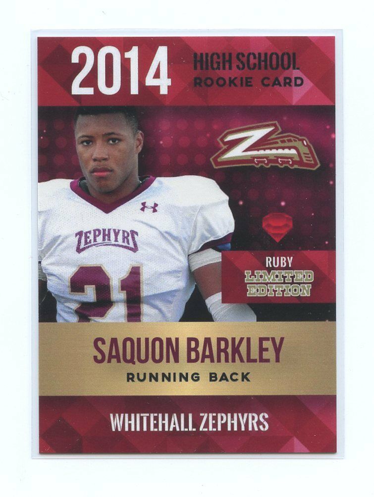 2014 Rookie Phenoms Ruby Limited #21 Saquon Barkley New York Giants Rookie Card Image 1