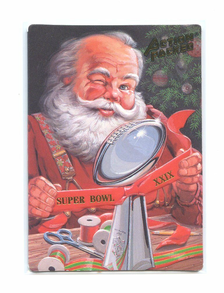 1994 Action Packed #SC2 Santa Claus Embossed Super Bowl XXIX Commerative Card Image 1