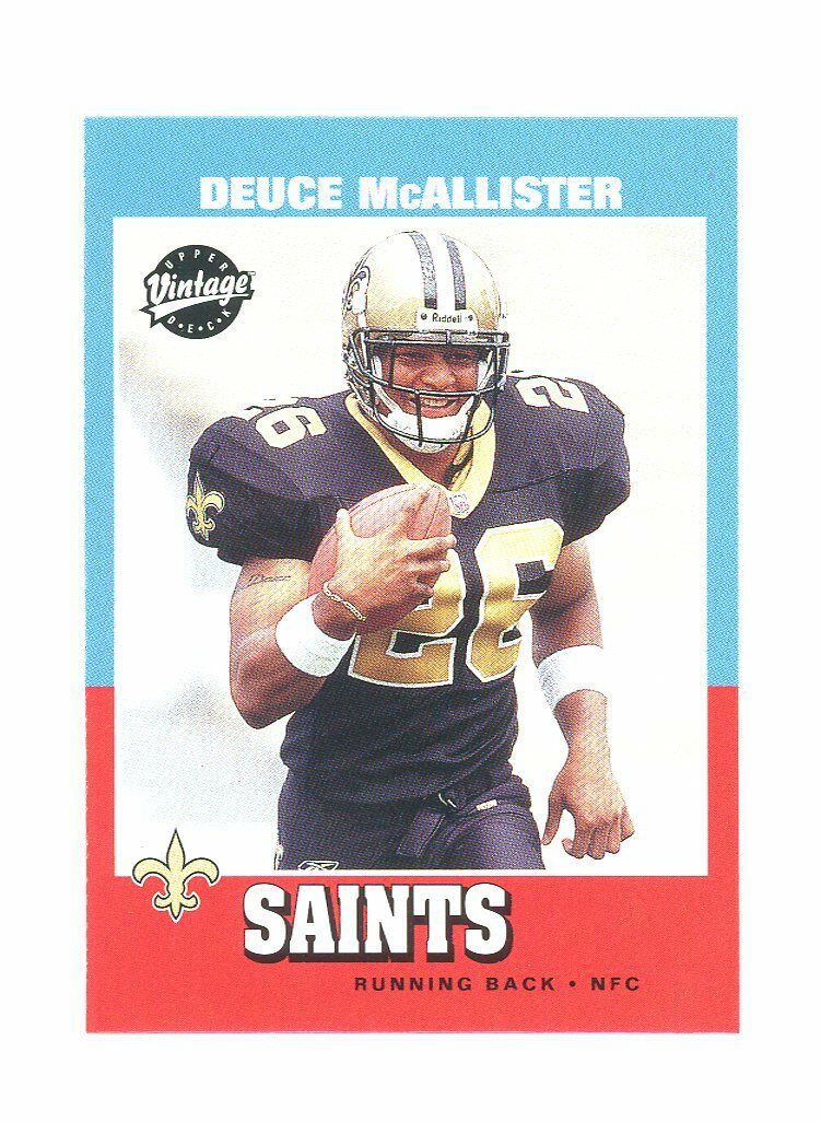 2001 Upper Deck MVP #240 Deuce McAllister Saints Rookie Card Image 1