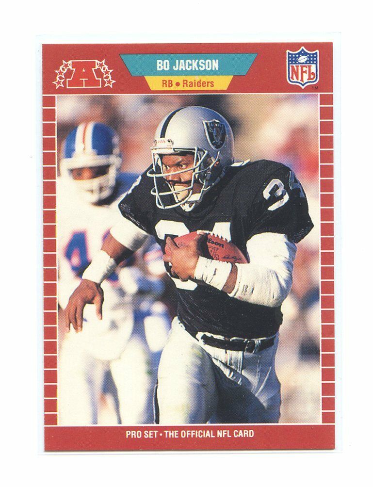 1989 Pro Set #185 Bo Jackson Los Angeles Raiders 1st Year Pro Set Card Image 1