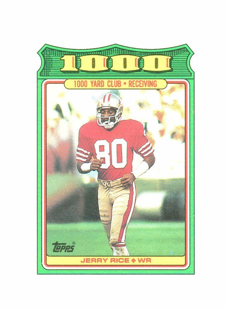 1988 Topps 1000 Yard Club #4 Jerry Rice 49ers 3rd Year Insert Card Image 1