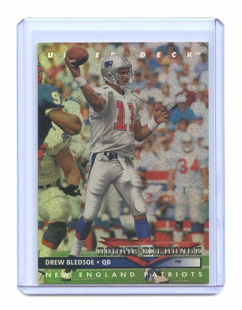 1993 UD Rookie Exchange #RE2 Drew Bledsoe New England Patriots Rookie Card Image 1