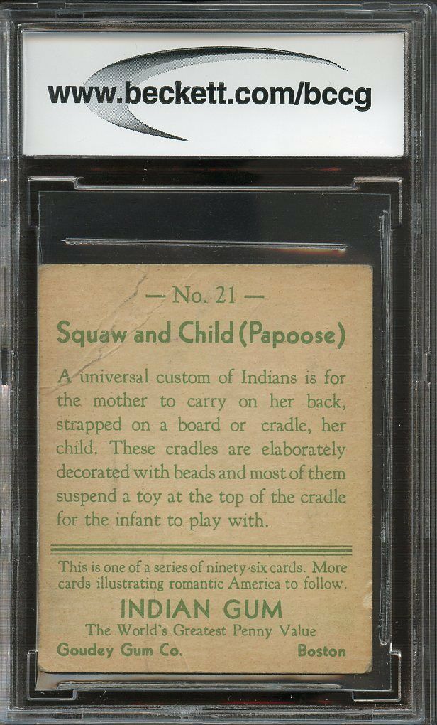 1947 indian gum #21 SQUAW AND CHILD BGS BCCG 6 Image 2