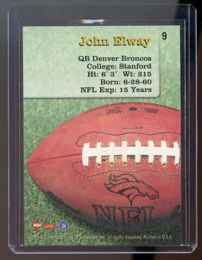 1998 Collector's Edge Successors #9 John Elway Denver Broncos Image 2