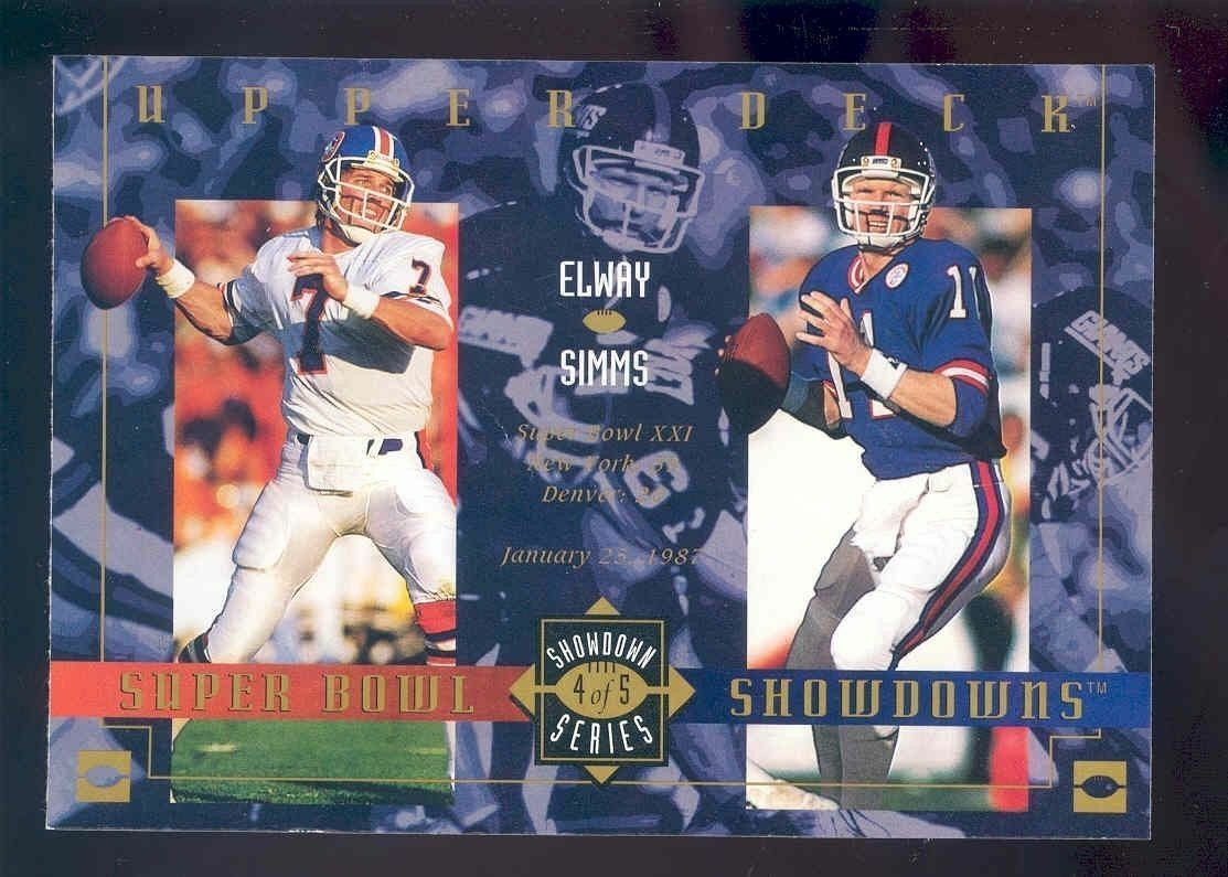 2003 Upper Deck Super Bowl Showdowns Lite/Tombstone #4 John Elway Phil Simms Image 1