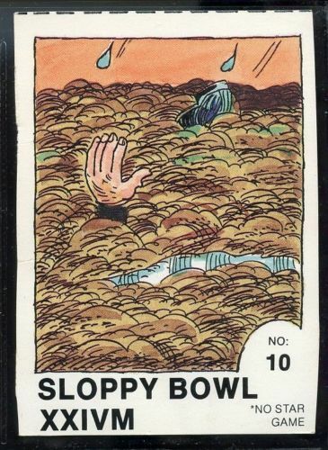 1990 SUNKIST Fruit Snacks NFL Parody Card #10 SLOPPY BOWL XXIVM Image 1