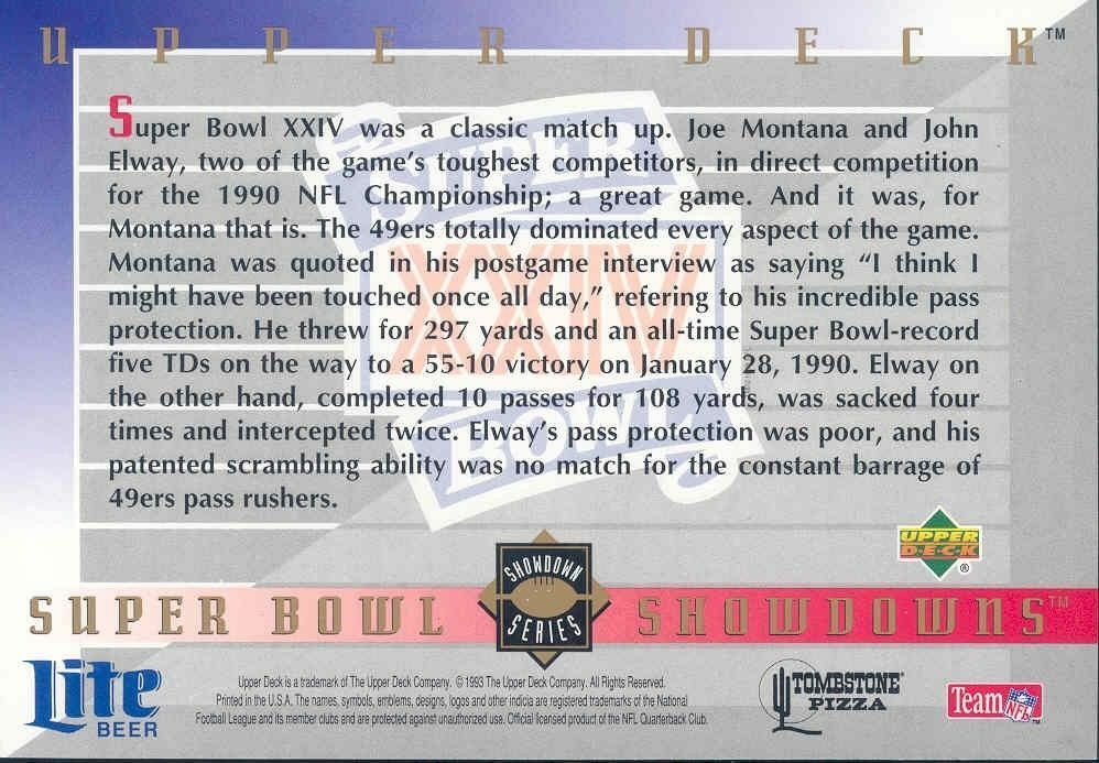 2003 Upper Deck Super Bowl Showdowns Lite/Tombstone #3 John Elway Joe Montana Image 2