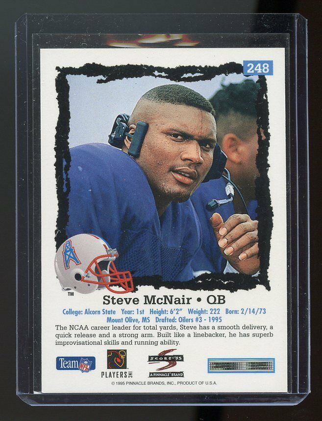 1995 Score #248 Steve McNair Houston Oilers Rookie Card Image 2