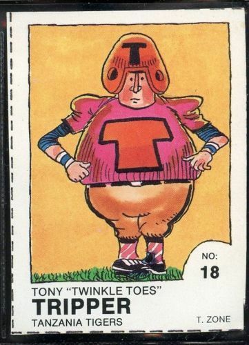 1990 SUNKIST Fruit Snacks NFL Parody Card #18 TONY TWINKLE TOES TRIPPER tigers Image 1