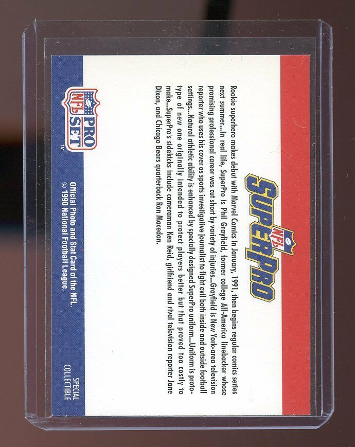 1990 Pro Set #NNO SuperPro Introducing a New NFL Hero USA Insert Card Image 2