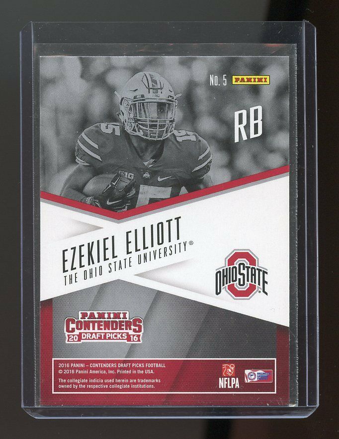 2016 Panini Contenders Draft Picks School Colors #5 Ezekiel Elliott Image 2