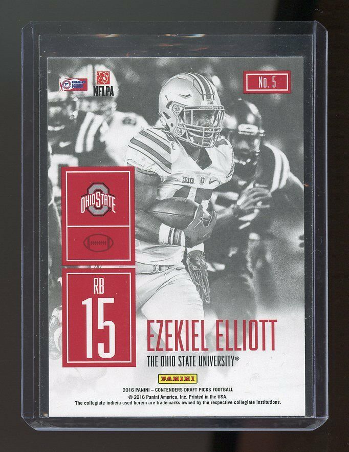 2016 Panini Contenders Draft Picks Game Day Tickets #5 Ezekiel Elliott Image 2