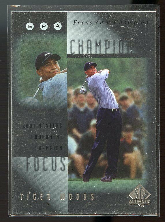 2001 Upper Deck SPA Focus on a Champion #FC2 Tiger Woods Masters Tournament Image 1