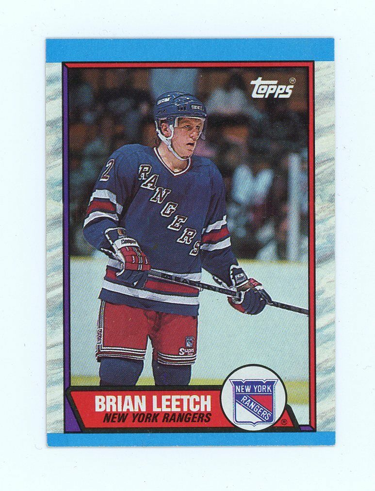 1989-90 Topps #136 Brian Leetch New York Rangers Rookie Card Image 1