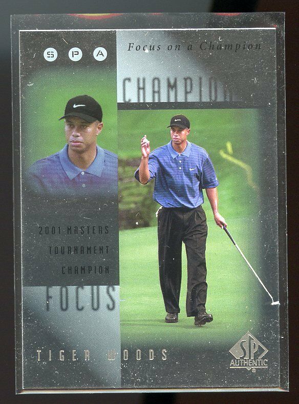 2001 Upper Deck SPA Focus on a Champion #FC9 Tiger Woods Master Tournament Image 1