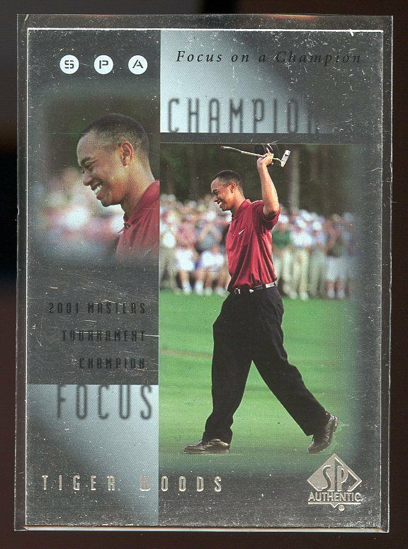 2001 Upper Deck SPA Focus on a Champion #FC1 Tiger Woods Master Tournament Image 1