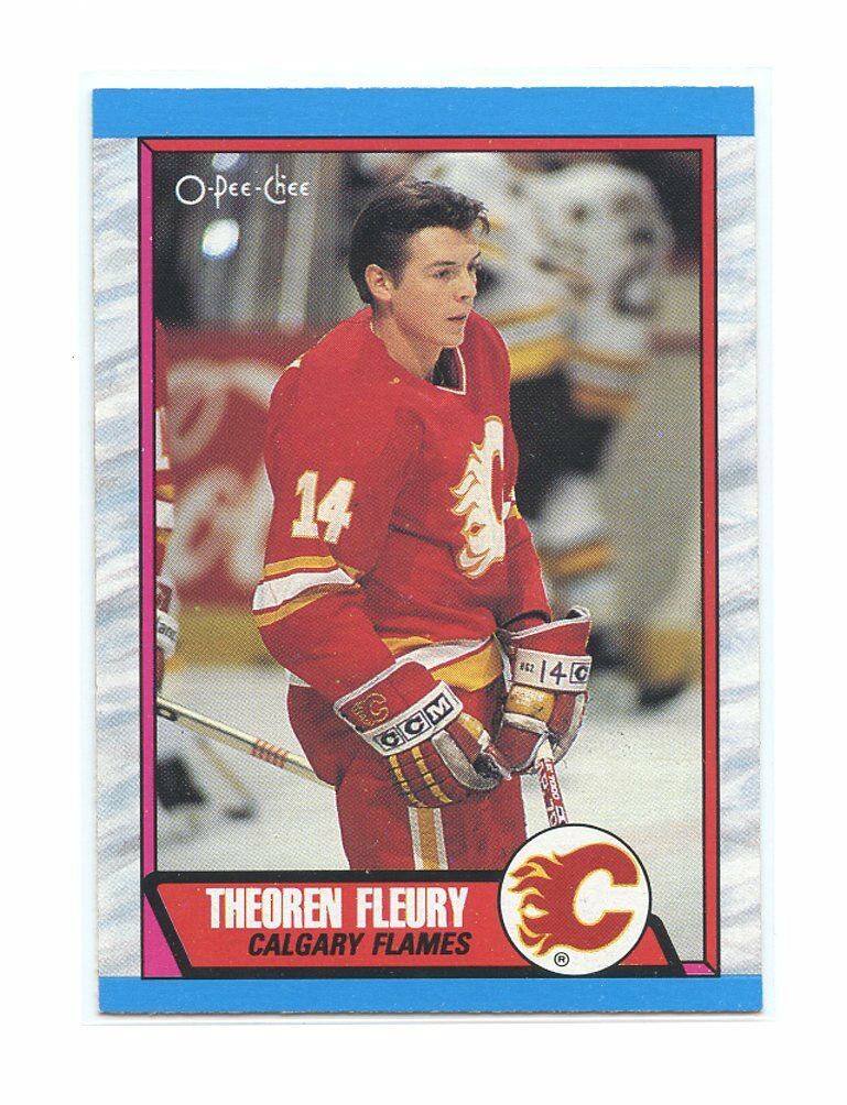 1989-90 O-Pee-Chee #232 Theoren Fleury Calgary Flames Rookie Card Image 1