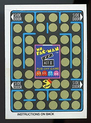 1981 Fleer Midway MS PAC-MAN Arcade Rub Off Game Card RARE ACT II Image 1