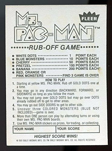 1981 Fleer Midway MS PAC-MAN Arcade Rub Off Game Card RARE ACT II Image 2